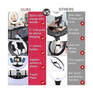 Anillo de luz LED mejorado de 18 pulgadas con soporte para_4