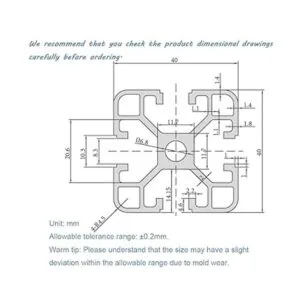 4 perfiles de extrusión de aluminio 4040 con ranura en T_2