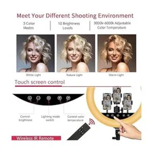 Anillo de luz LED mejorado de 18 pulgadas con soporte para_2