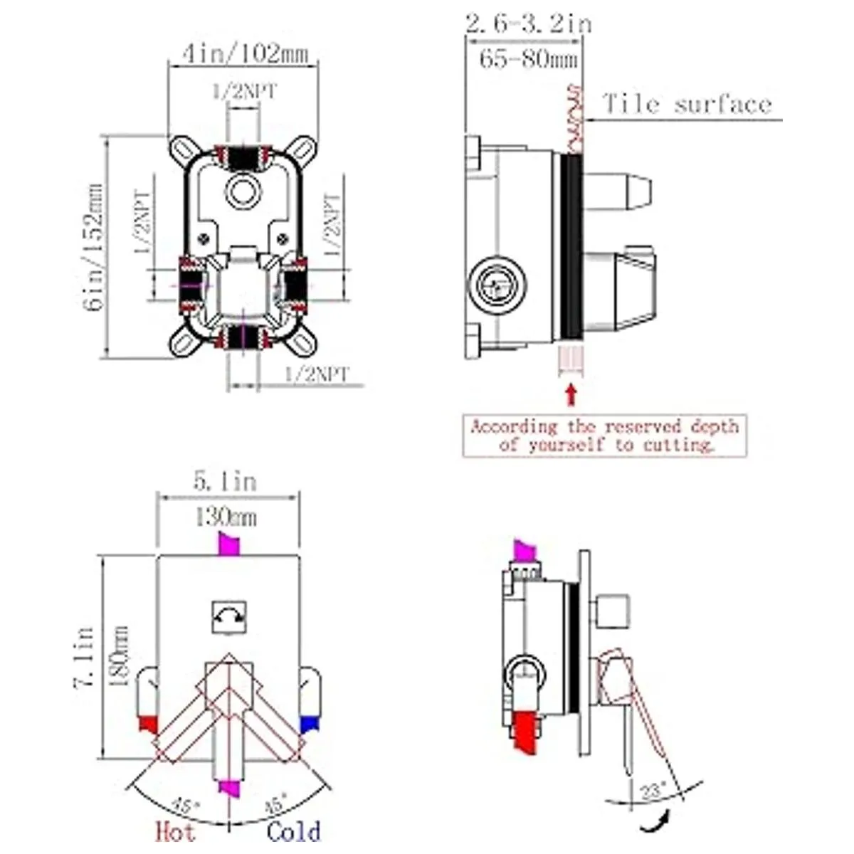 Válvulas mezcladoras de ducha para montaje en pared_2