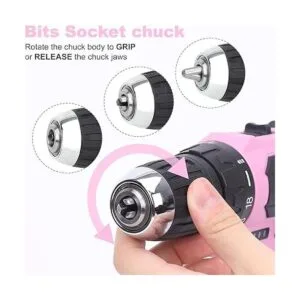 FASTPRO Juego de taladro rosa de 175 piezas de 12 V_5
