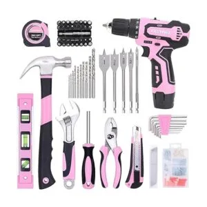 FASTPRO Juego de taladro rosa de 175 piezas de 12 V_2