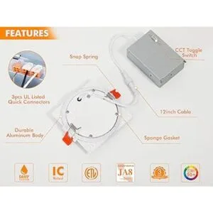 Cloudy Bay Paquete de 6 luces LED empotrables cuadradas_6