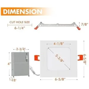 Cloudy Bay Paquete de 6 luces LED empotrables cuadradas_5