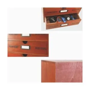 PACKGILO Caja de almacenamiento de madera con cajones_6