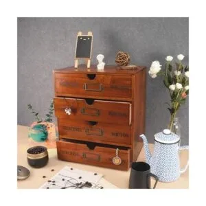 PACKGILO Caja de almacenamiento de madera con cajones_5