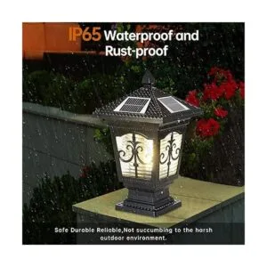 PTOUG Lámpara solar LED de casquillo de poste IP65_3