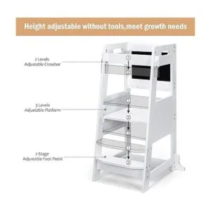 TOETOL Taburete de bambú para niños pequeños diseño de_4