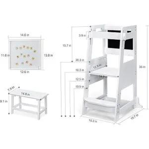 TOETOL Taburete de bambú para niños pequeños diseño de_6