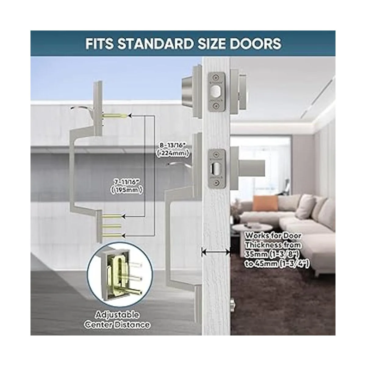 TICONN Juego de manijas de puerta delantera palanca de_2