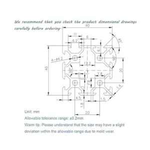 4 perfiles de extrusión de aluminio 4040 con ranura en V_2