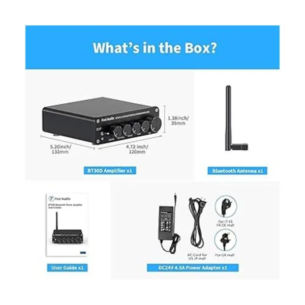 Fosi Audio BT30D Bluetooth 5.0 Amplificador de receptor de_6