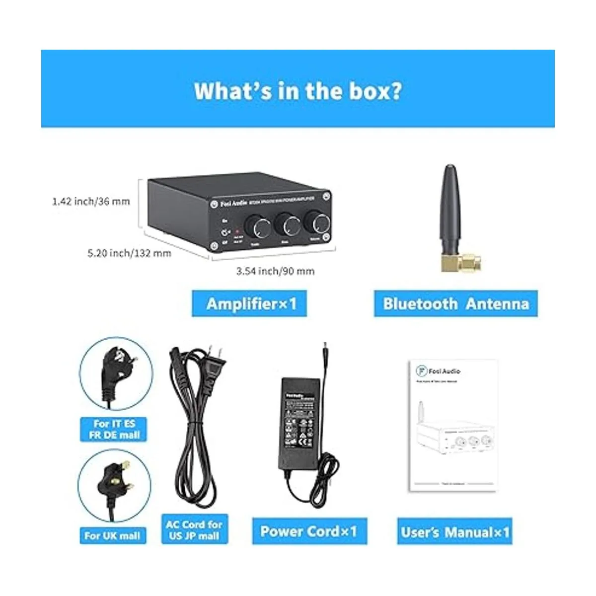 Fosi Audio BT20A Bluetooth 5.0 Audio estéreo 2 canales_6