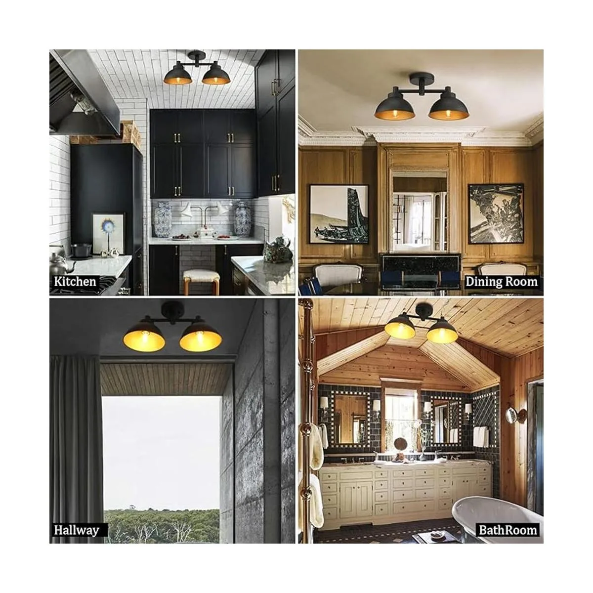 Pathson 2 luces de techo lámpara de techo vintage_4