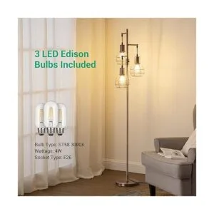 EDISHINE Lámpara de pie industrial regulable lámpara de_4