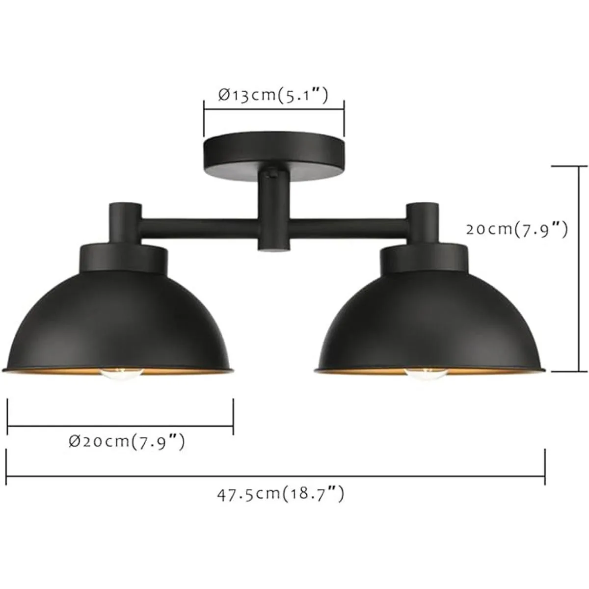 Pathson 2 luces de techo lámpara de techo vintage_2