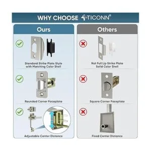 TICONN Juego de manijas de puerta delantera palanca de_4