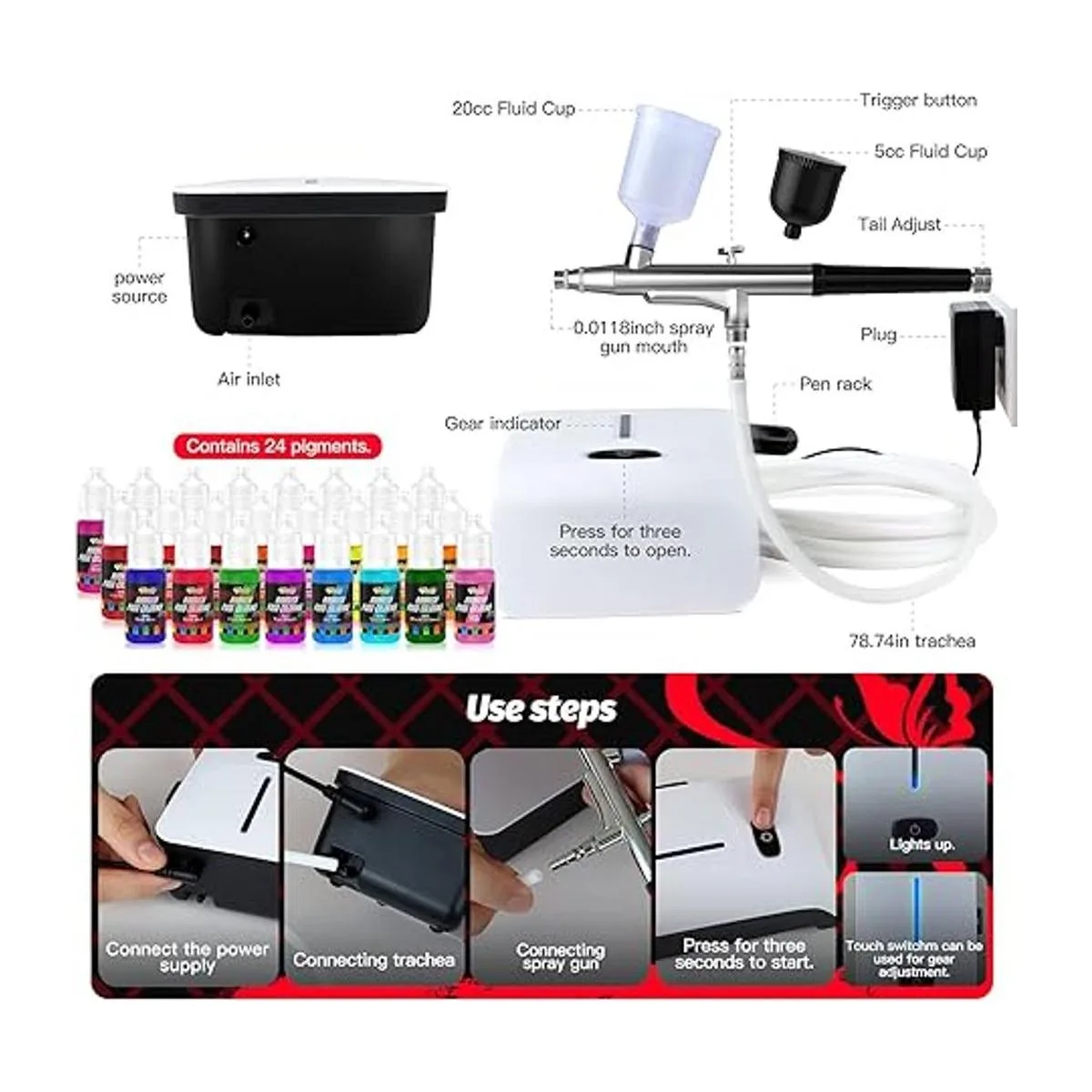 Kit de decoración de aerógrafo para pasteles con_3