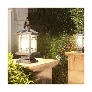 PTOUG Luz solar LED para exteriores lámpara de poste de_7