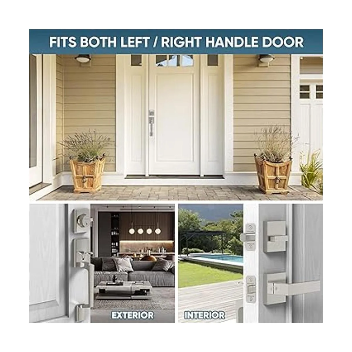 TICONN Juego de manijas de puerta delantera palanca de_7