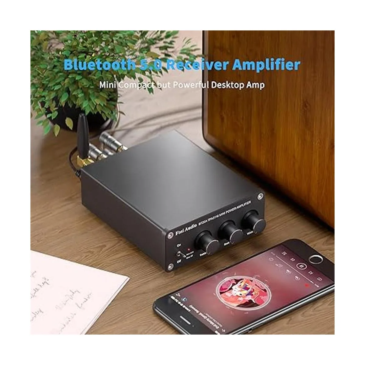 Fosi Audio BT20A Bluetooth 5.0 Audio estéreo 2 canales_3