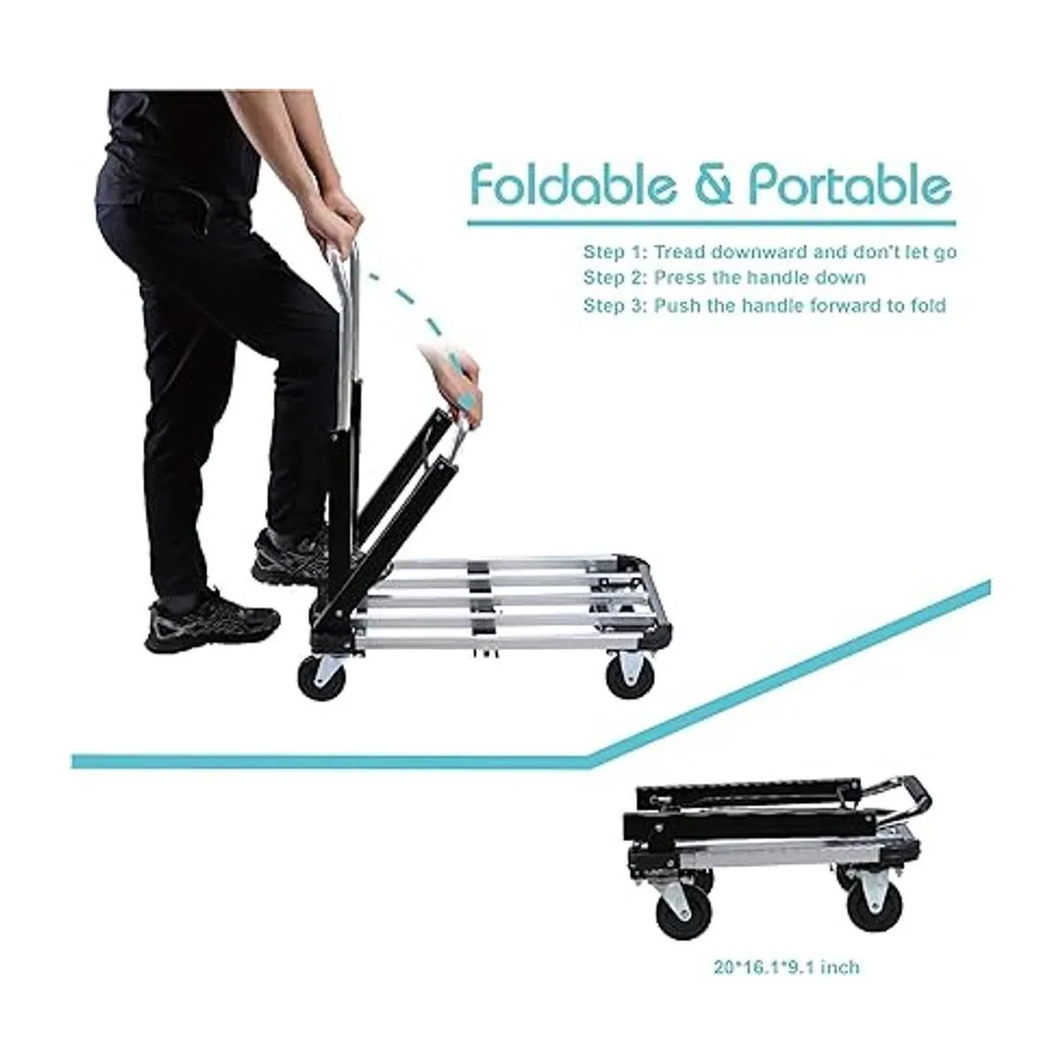 Carro de plataforma plegable de aluminio de longitud_5