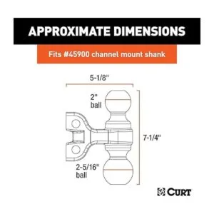 CURT 45912 Bola doble de repuesto para enganche de_2