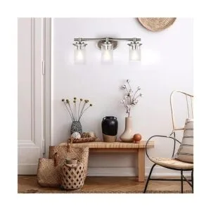 EPLIGUP Lámpara de tocador de baño de 3 luces con pantalla_5