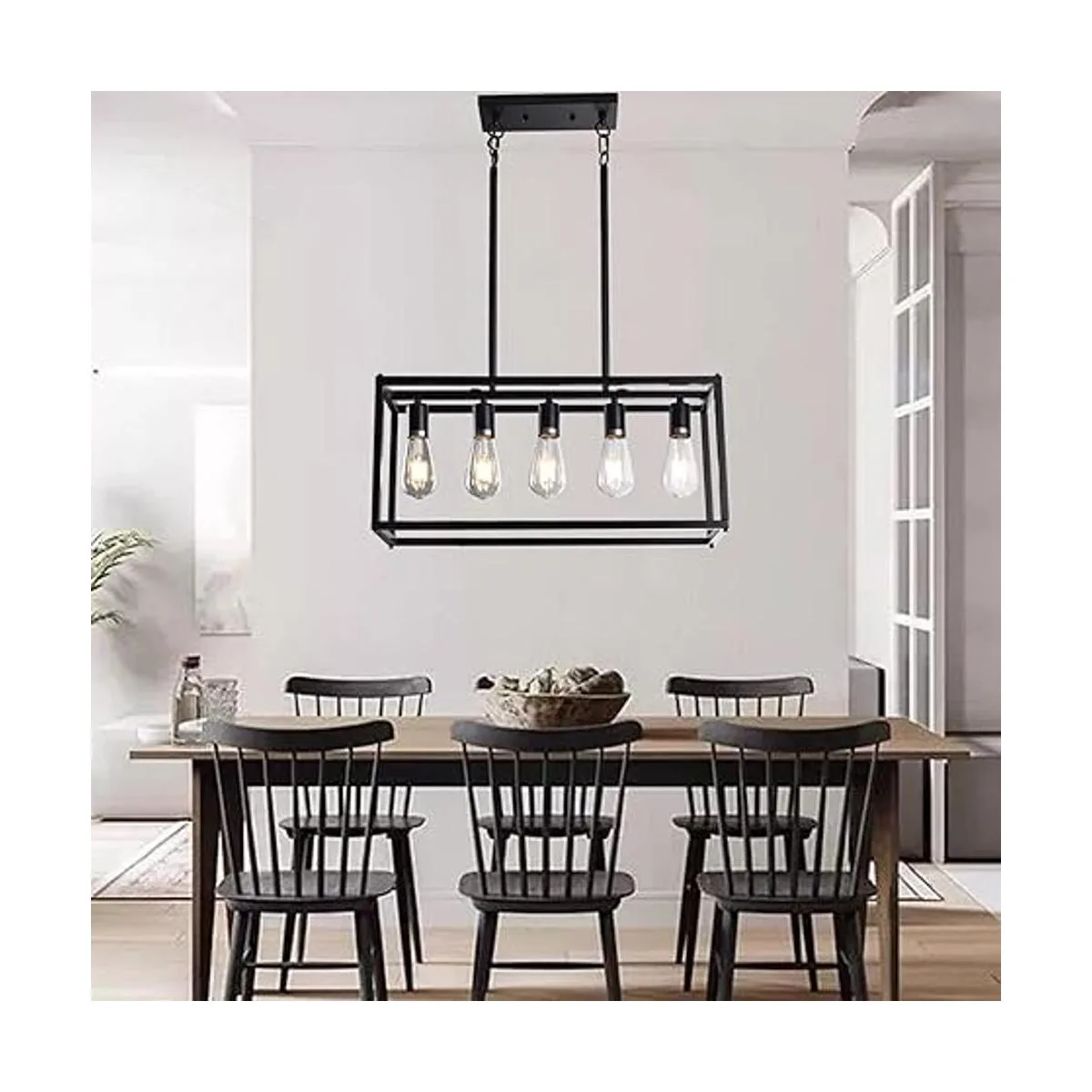 Lanhall Lámpara de araña de 5 luces estilo casa de campo_2