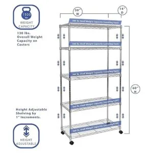 Seville Classics Estantería de alambre de 5 niveles con_3