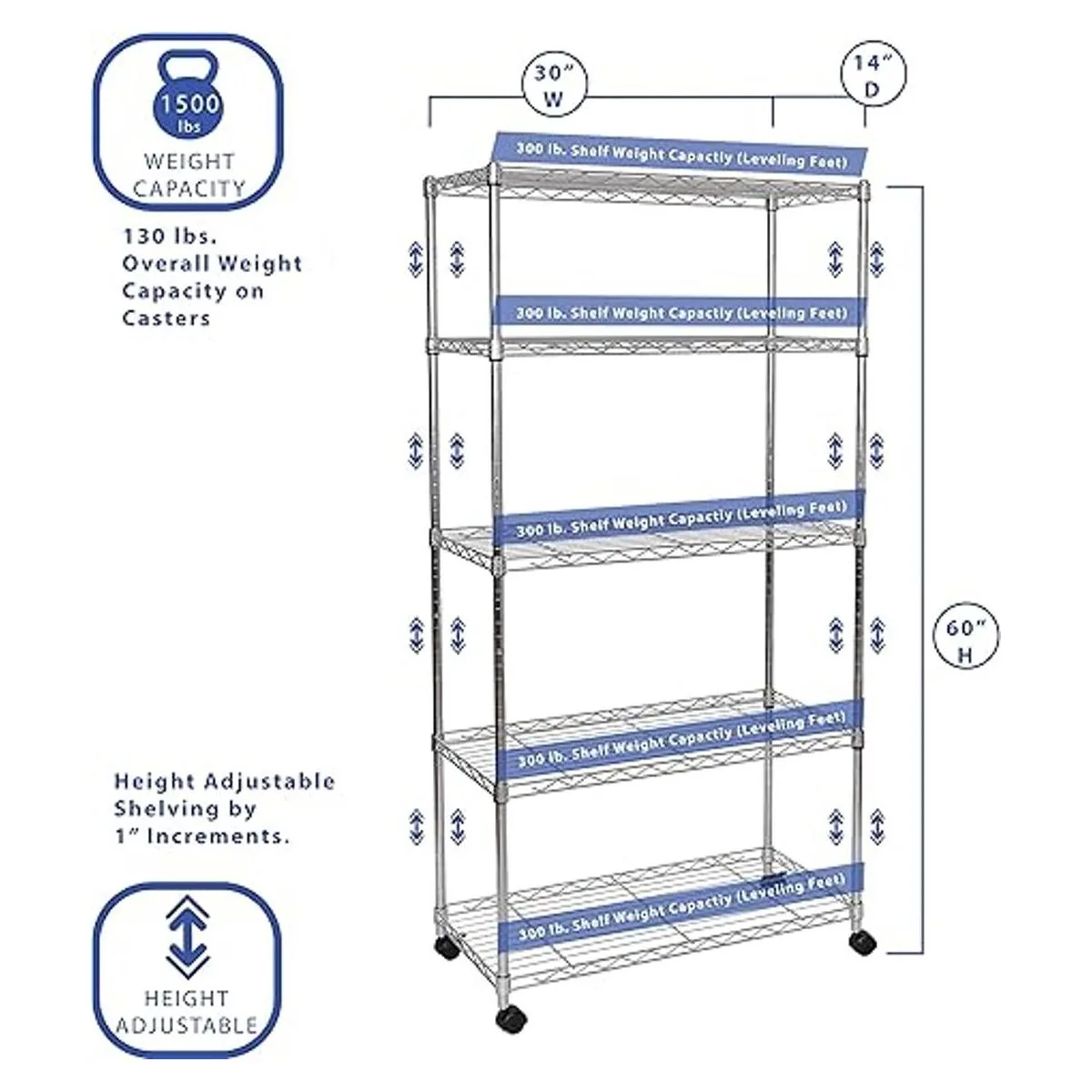Seville Classics Estantería de alambre de 5 niveles con_3