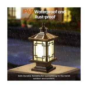 PTOUG Luz solar LED para poste al aire libre lámpara de_4
