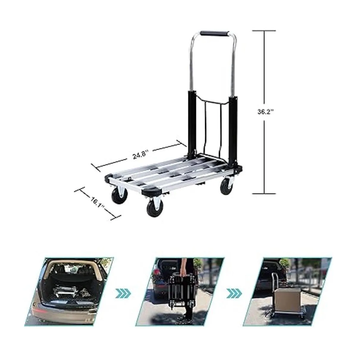 Carro de plataforma plegable de aluminio de longitud_6