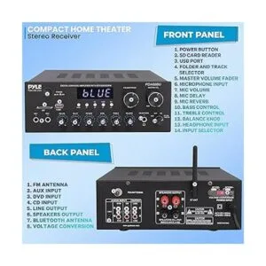 Pyle Amplificador de audio Bluetooth para el hogar_2