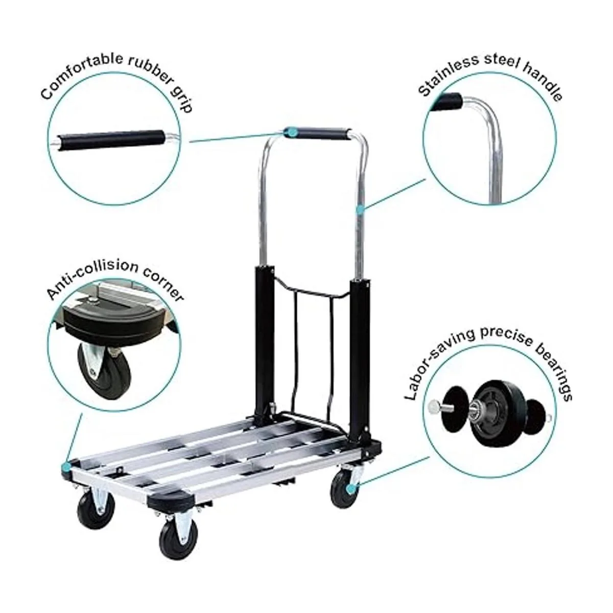 Carro de plataforma plegable de aluminio de longitud_3