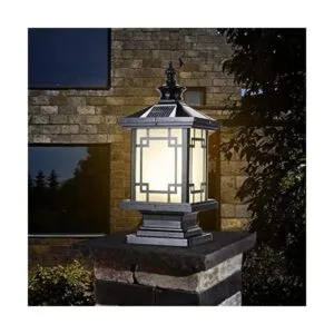 PTOUG Luz solar LED para poste al aire libre lámpara de_1