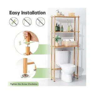 AmazerBath Estante de almacenamiento de bambú sobre el_5