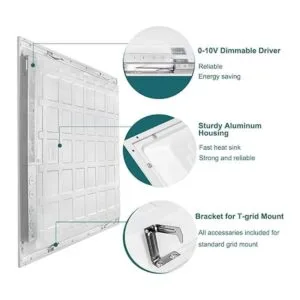 Kadision Paquete de 2 luces LED de panel plano de 2 x 2_4