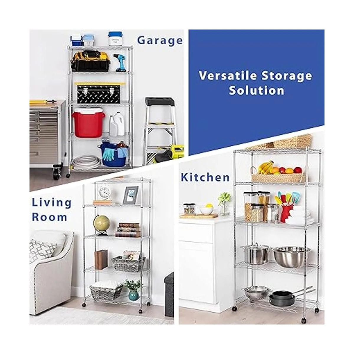 Seville Classics Estantería de alambre de 5 niveles con_7