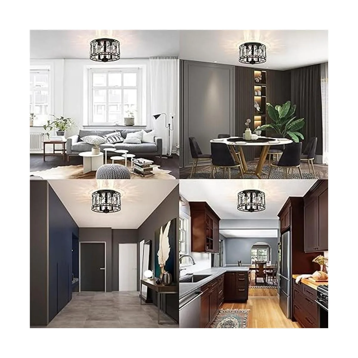 Lámpara de techo de cristal empotrada para dormitorio_7