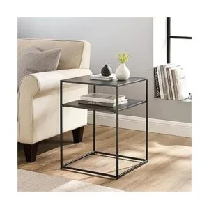 Crosley Furniture Braxton Mesa auxiliar de metal negro_2