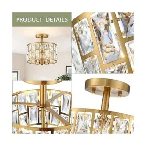 Lámpara de techo semiempotrada de cristal cerca de la_2