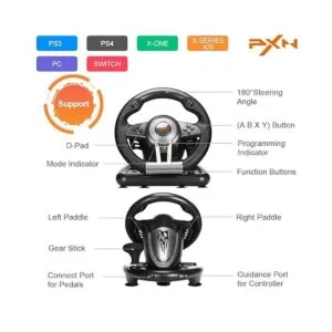 Racing Wheel PXN V3II 180 Degree Car Race Driving_3