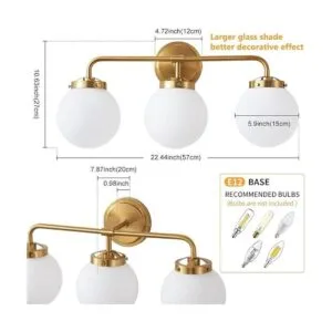Deyidn Lámparas de tocador de baño doradas sobre espejo_2
