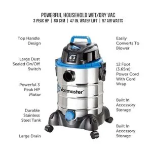 Aspiradora Vacmaster para polvoagua de acero inoxidable_2