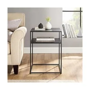 Crosley Furniture Braxton Mesa auxiliar de metal negro_5
