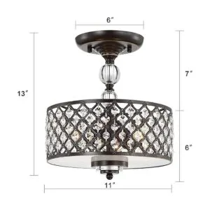 Lámpara de techo de montaje empotrado con cristales_6