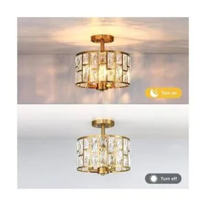 Lámpara de techo semiempotrada de cristal cerca de la_4