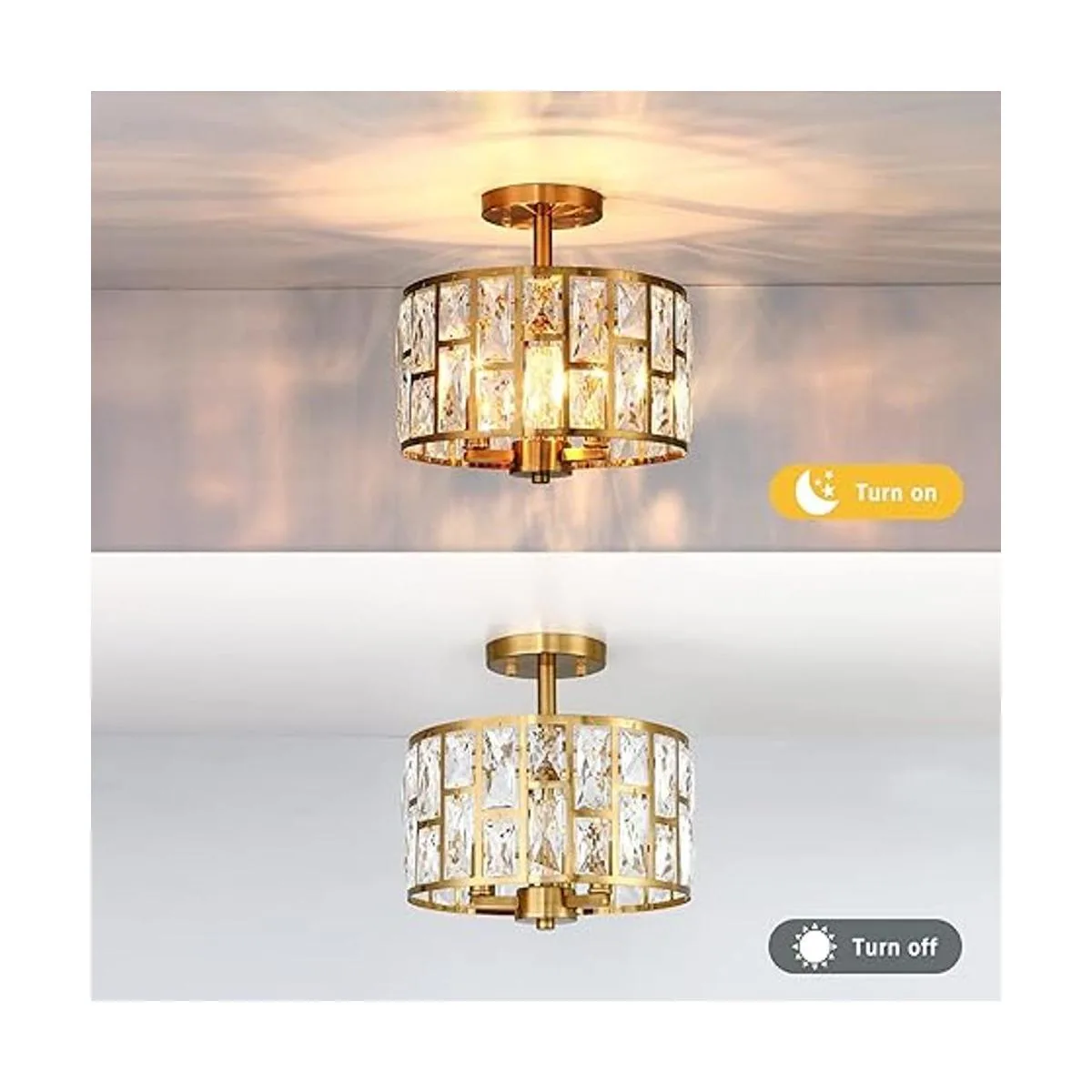 Lámpara de techo semiempotrada de cristal cerca de la_4