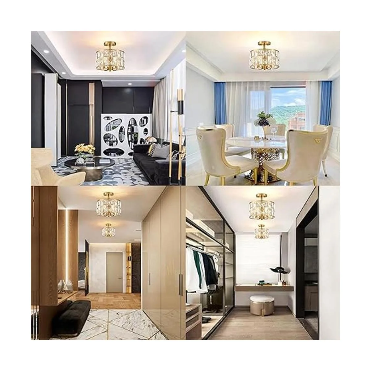 Lámpara de techo semiempotrada de cristal cerca de la_5